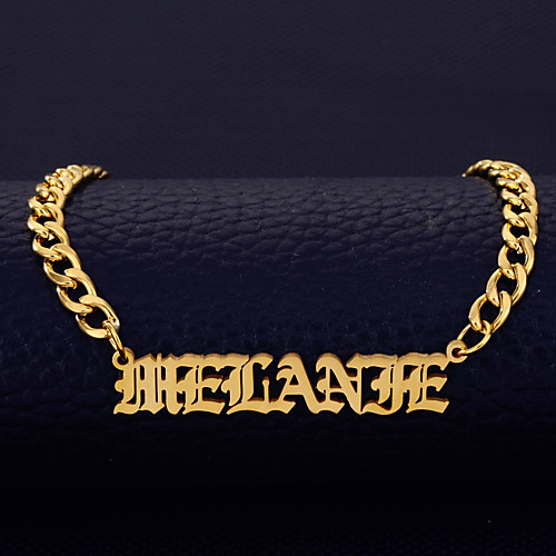 

Personalized Customized Necklace Stainless Steel Letter Gift Daily Promise 1pcs Gold