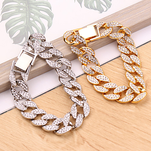

Women's Men's Vintage Bracelet Cuban Link Wave Baroque European Alloy Bracelet Jewelry Gold / Silver For Festival