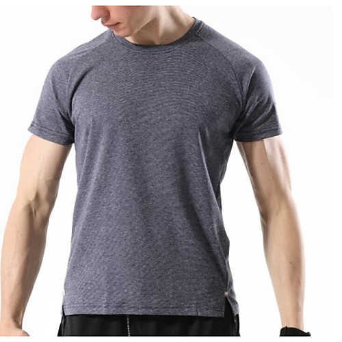 

Men's T shirt non-printing Solid Colored Short Sleeve Sports Tops Basic Light gray Dark Gray Light Blue