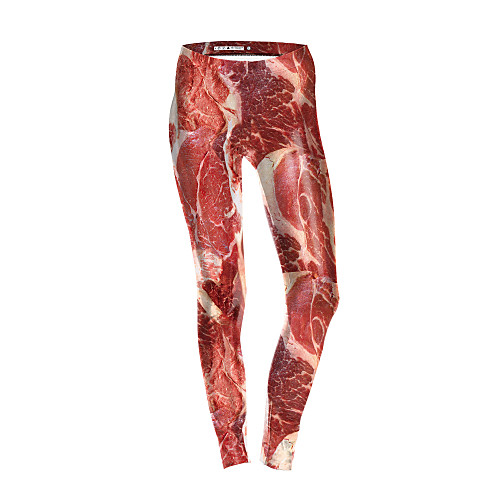 

Women's Sporty Breathable Comfort Sports Gym Yoga Leggings Pants 3D Full Length Print White Black Red Yellow Wine