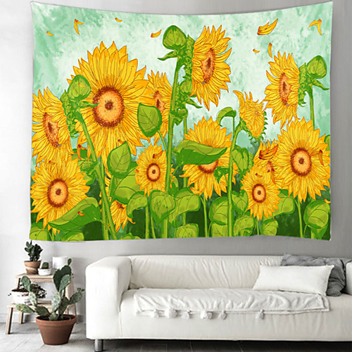 

Oil Painting Style Wall Tapestry Art Decor Blanket Curtain Hanging Home Bedroom Living Room Decoration Sunflower Plant