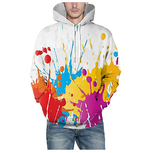 

Men's Daily Pullover Hoodie Sweatshirt 3D Graphic Hooded Basic Hoodies Sweatshirts Long Sleeve Rainbow