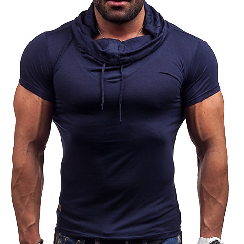 

Men's T shirt non-printing Solid Colored Short Sleeve Daily Tops Basic White Black Camel