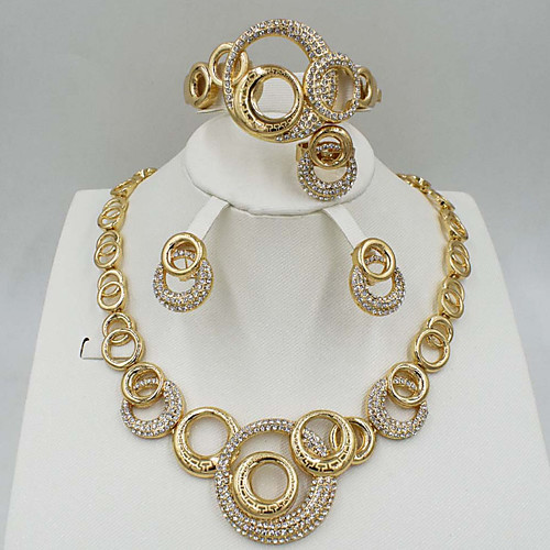 

Women's Clear Synthetic Diamond Bridal Jewelry Sets Simple Basic Elegant Earrings Jewelry Light Yellow / Dark Yellow / Yellow For Wedding Engagement 1 set