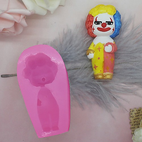 

Halloween Party Halloween Clown Silicone Mold Funny DIY Fondant Cake Mold Air Outlet Clip Mold Aromatherapy Plaster