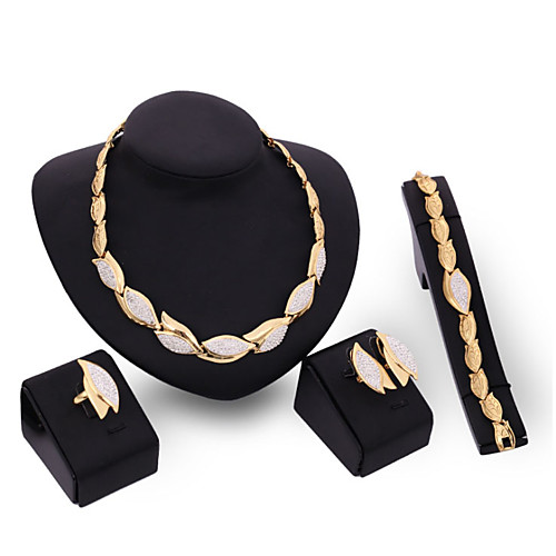 

Women's White Synthetic Diamond Bridal Jewelry Sets Simple Basic Elegant Earrings Jewelry Gold For Wedding Engagement 1 set