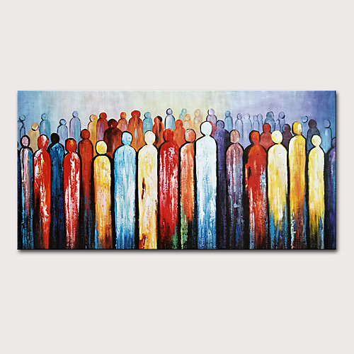 

Oil Painting Hand Painted - Abstract People Modern Rolled Canvas (No Frame)