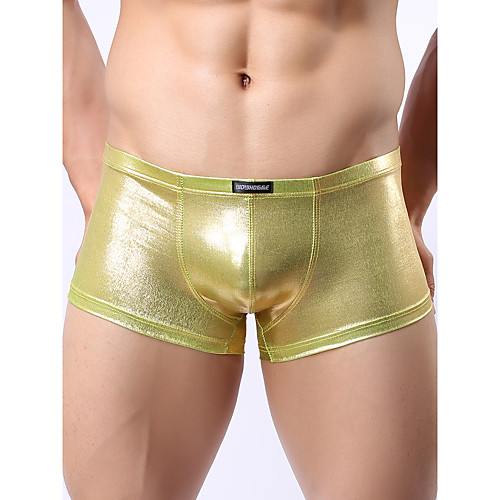 

Men's 1 Piece Basic Boxers Underwear - Normal Low Waist Gold Silver M L XL