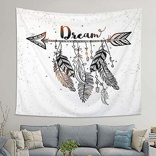 

arrow tapestry vintage feather dream tribal aztec style boho decor art bohemian tapestry wall hanging bedroom dorm living room blanket decoration & #40;m:130x150cm/51 x59& #41;