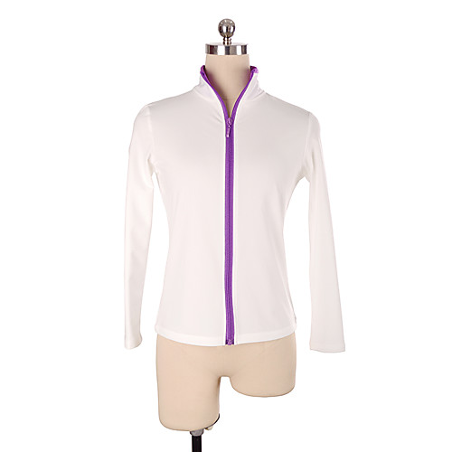

Figure Skating Fleece Jacket Women's Girls' Ice Skating Jacket Top White Stretchy Training Skating Wear Warm Solid Colored Long Sleeve Ice Skating Winter Sports Figure Skating / Kids