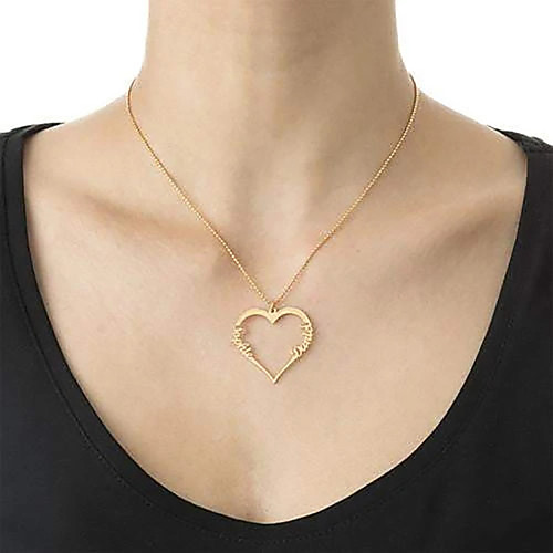 

Personalized Customized Necklace Stainless Steel Letter Gift Daily Promise 1pcs Gold
