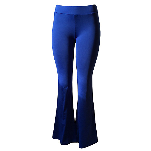 

Women's Basic Breathable Slim Daily Bootcut Pants Solid Colored Full Length White Black Blue