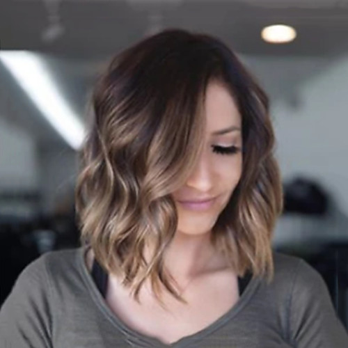 

Synthetic Wig Curly Asymmetrical Wig Short Brown Synthetic Hair 14 inch Women's Classic Ombre Hair Exquisite Brown