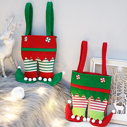 

1 Pc Santa Stocking Candy Bags Christmas Tree Ornamets Pendants Gift Bag For Children Fireplace Hanging Decor Party Supply
