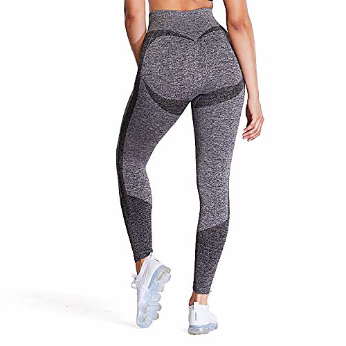 

women's high waist workout gym 7/8 motion seamless leggings yoga pants (charcoal grey marl, x-small)