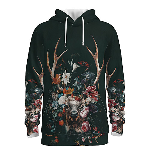 

Men's Daily Pullover Hoodie Sweatshirt 3D Graphic Hooded Basic Christmas Hoodies Sweatshirts Long Sleeve Black