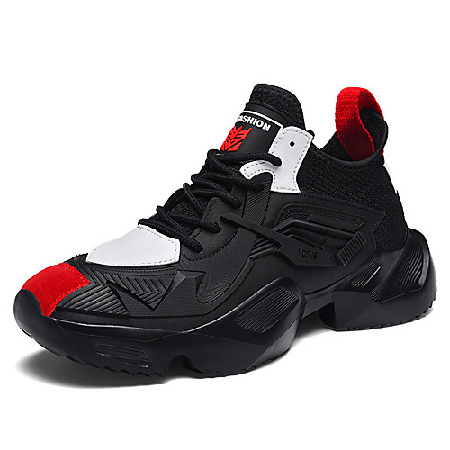 

Men's Trainers Athletic Shoes Athletic Running Shoes PU Black / Red White Black Fall Spring