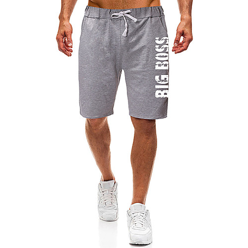 

Men's Shorts Jogger Shorts Elastic Waist Drawstring Cotton Letter Printed Sport Athleisure Shorts Breathable Soft Comfortable Running Everyday Use Beach General Use