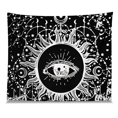 

Wall Tapestry Art Decor Blanket Curtain Picnic Tablecloth Hanging Home Bedroom Living Room Dorm Decoration Polyester Black Sun Views
