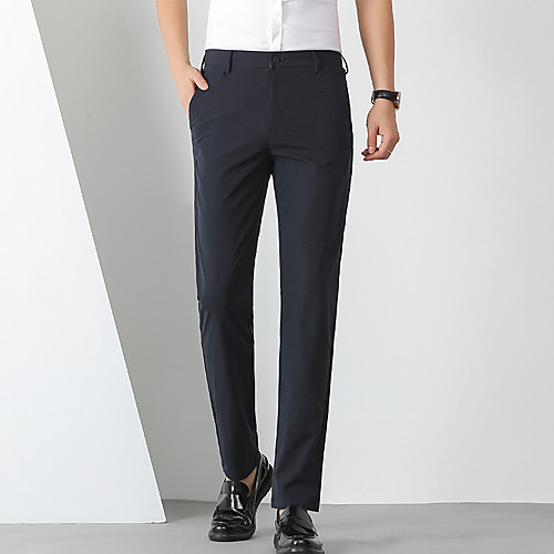

Black / Khaki / Light Grey Solid Colored Standard Fit Spandex / Polyester Suit - Notch No Buttons / Suits
