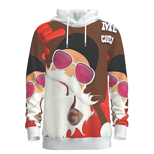 

Men's Pullover Hoodie Sweatshirt Graphic 3D Letter Daily 3D Print Basic Christmas Hoodies Sweatshirts White