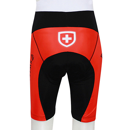 

Malciklo Men's Cycling Bib Shorts Polyester RedBlack Switzerland Champion National Flag Bike Shorts Bottoms Mountain Bike MTB Road Bike Cycling Breathable Reflective Strips Sports Clothing Apparel