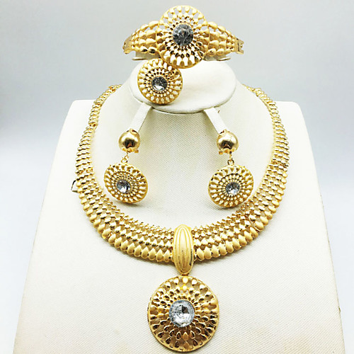 

Women's Clear Synthetic Diamond Bridal Jewelry Sets Simple Basic Elegant Earrings Jewelry Light Yellow / Dark Yellow / Yellow For Wedding Engagement 1 set