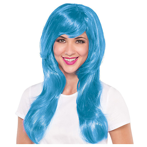 

Cosplay Wig Glamorous Long Light Blue Straight Pixie Cut With Bangs Wig Long Light Blue Synthetic Hair Women's Fashionable Design Cosplay Exquisite Blue