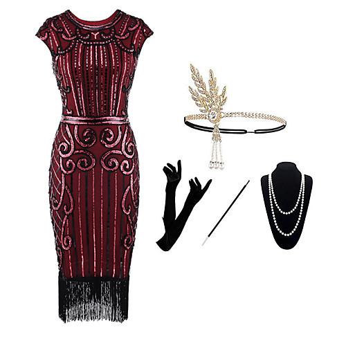 

The Great Gatsby Charleston Dance Costumes 1 Necklace Paillette Women's Party Theme Party Sleeveless Natural Polyester