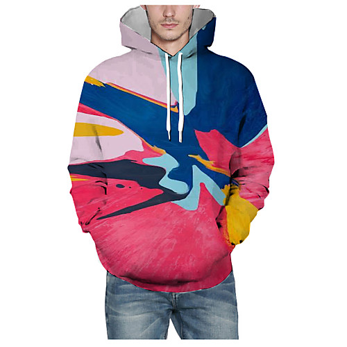 

Men's Pullover Hoodie Sweatshirt Graphic 3D Daily 3D Print Basic Hoodies Sweatshirts Blushing Pink