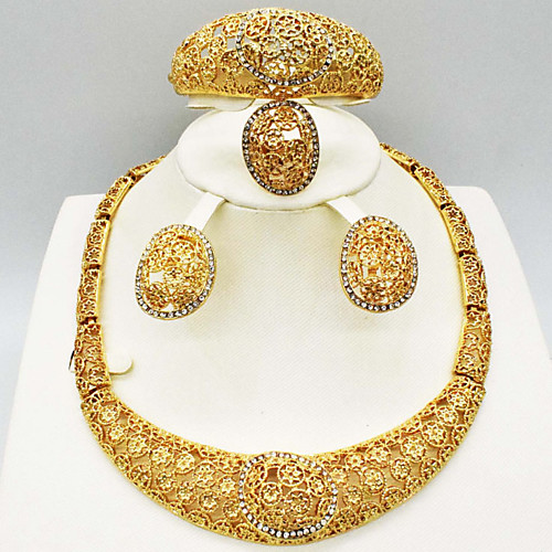 

Women's Clear Synthetic Diamond Bridal Jewelry Sets Simple Basic Elegant Earrings Jewelry Light Yellow / Dark Yellow / Yellow For Wedding Engagement 1 set