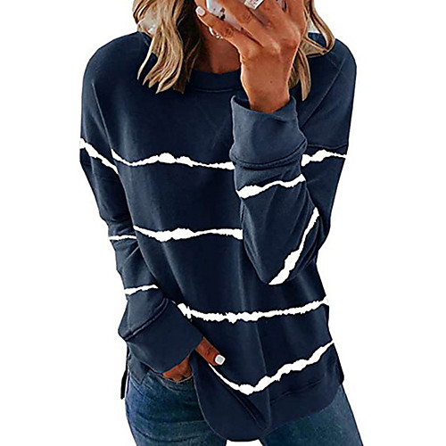 

Women's Pullover Sweatshirt Tie Dye Sports Going out Other Prints Work Casual Hoodies Sweatshirts Loose White Black Blushing Pink