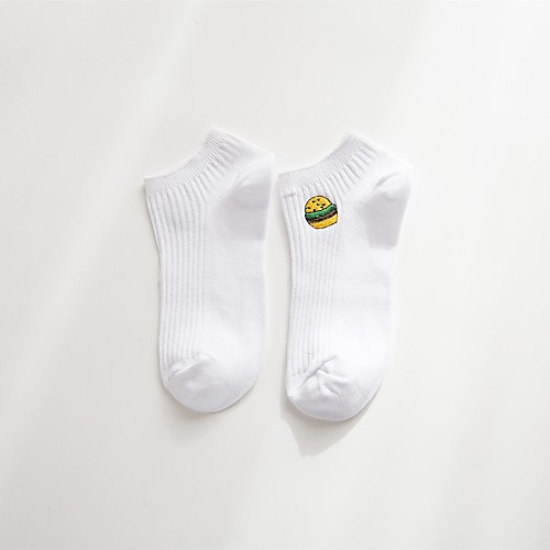 

Kids Athletic Sports Socks 1 Pair Embroidered Short Women's Girls' Low Cut Socks Breathable Sweat wicking Comfortable Gym Workout Basketball Running Skateboarding Sports Solid Colored Cotton White