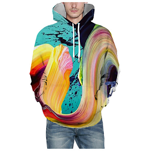 

Men's Pullover Hoodie Sweatshirt Graphic 3D Daily 3D Print Basic Hoodies Sweatshirts Rainbow