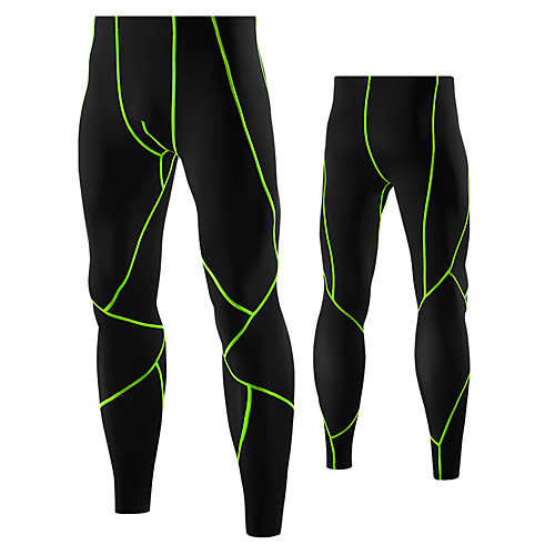 

TRYSIL Men's Running Tights Leggings Compression Pants Athletic Bottoms with Phone Pocket Spandex Winter Fitness Gym Workout Running Training Butt Lift Breathable Quick Dry Sport Solid Colored Black
