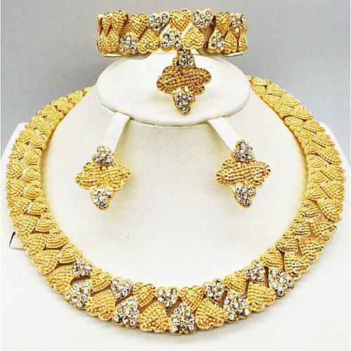 

Women's Clear Synthetic Diamond Bridal Jewelry Sets Simple Basic Elegant Earrings Jewelry Light Yellow / Dark Yellow / Yellow For Wedding Engagement 1 set