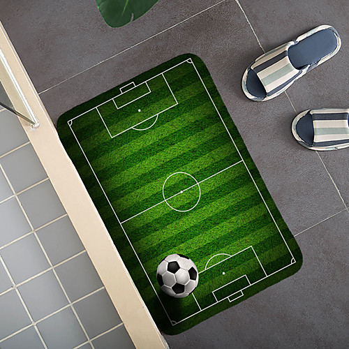 

1pc Modern Fotball Bath Mats Rugs Football Floor Mat Flannel Anti-skid Floor Mat