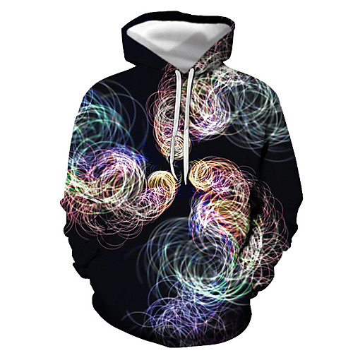 

Men's Pullover Hoodie Sweatshirt Graphic Hooded Daily Going out 3D Print Basic Casual Hoodies Sweatshirts Black