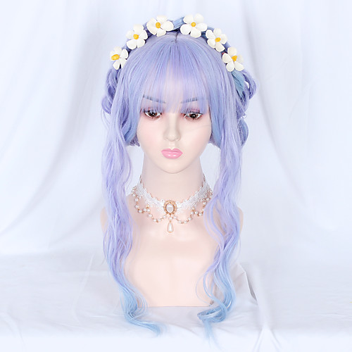 

No Blue Sweet Lolita Ōji Lolita (Boystyle) Lolita Lolita Wig 65 inch Cosplay Wigs Fashion Wig Halloween Wigs