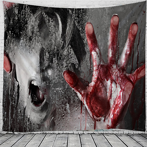 

Halloween Party Holiday Wall Tapestry Art Decor Blanket Curtain Picnic Tablecloth Hanging Home Bedroom Living Room Dorm Decoration Psychedelic Bloody Hand Zombie Haunted Scary Polyester