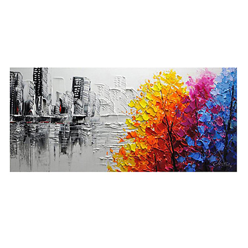 

Oil Painting Hand Painted Horizontal Panoramic Abstract Still Life Modern Rolled Canvas (No Frame)