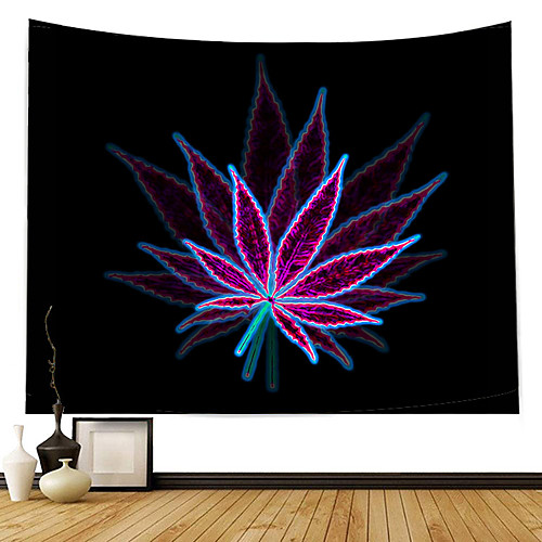 

Wall Tapestry Art Decor Blanket Curtain Picnic Tablecloth Hanging Home Bedroom Living Room Dorm Decoration Polyester Modern Purple Maple Leaf
