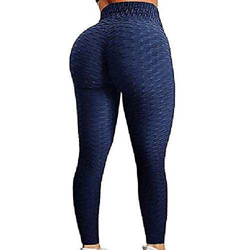 

women& #39;s high waist tummy control yoga pants scrunch booty leggings butt lift textured workout tights