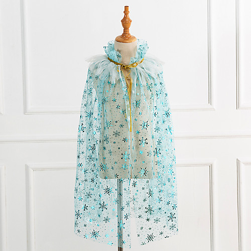 

Princess Cosplay Costume Cloak Girls' Movie Cosplay Halloween Blue Light Blue Cloak Christmas Halloween Carnival Polyester / Cotton Polyester