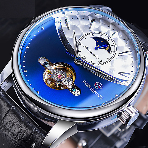 

FORSINING Men's Mechanical Watch Analog Automatic self-winding Vintage Style Casual Tourbillon Hollow Engraving / Leather