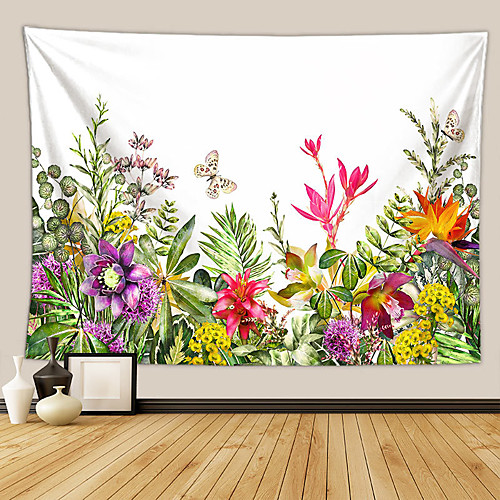 

Wall Tapestry Art Deco Blanket Curtain Picnic Table Cloth Hanging Home Bedroom Living Room Dormitory Decoration Polyester Fiber Plant Series Modern Flower Color