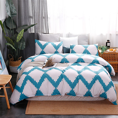 

Blue Wave Pattern Print 3 Pieces Bedding Set Duvet Cover Set Modern Comforter Cover-3 Pieces-Ultra Soft Hypoallergenic Microfiber Include 1 Duvet Cover and 1 or2 Pillowcases