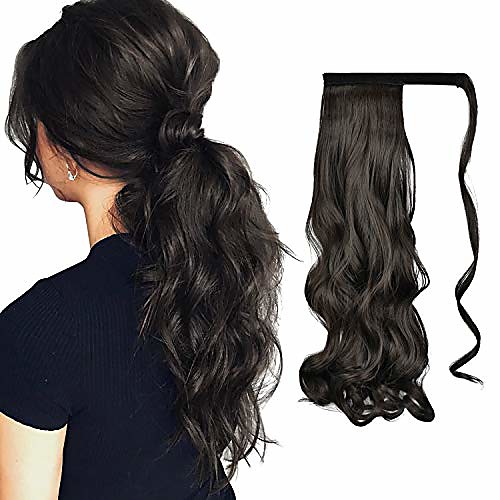 

24 long curly ombre two tone synthetic hair extensions clip in on hairpieces 5 clips one piece 3/4 full head cosplay partyfor women-blacktpink black to pink