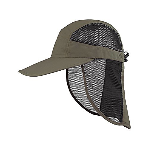 

outdoor uv cap with mesh flap and sides, one size, olive
