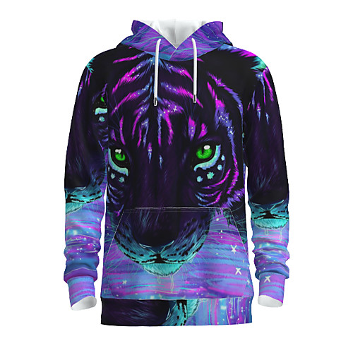 

Men's Daily Pullover Hoodie Sweatshirt Graphic Animal Hooded Basic Hoodies Sweatshirts Long Sleeve Blue